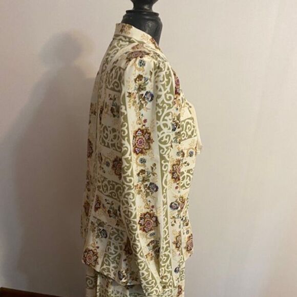 Jo Hanna York by Joan Davis Vintage White Floral print skirt set. size 14W - Picture 5 of 10